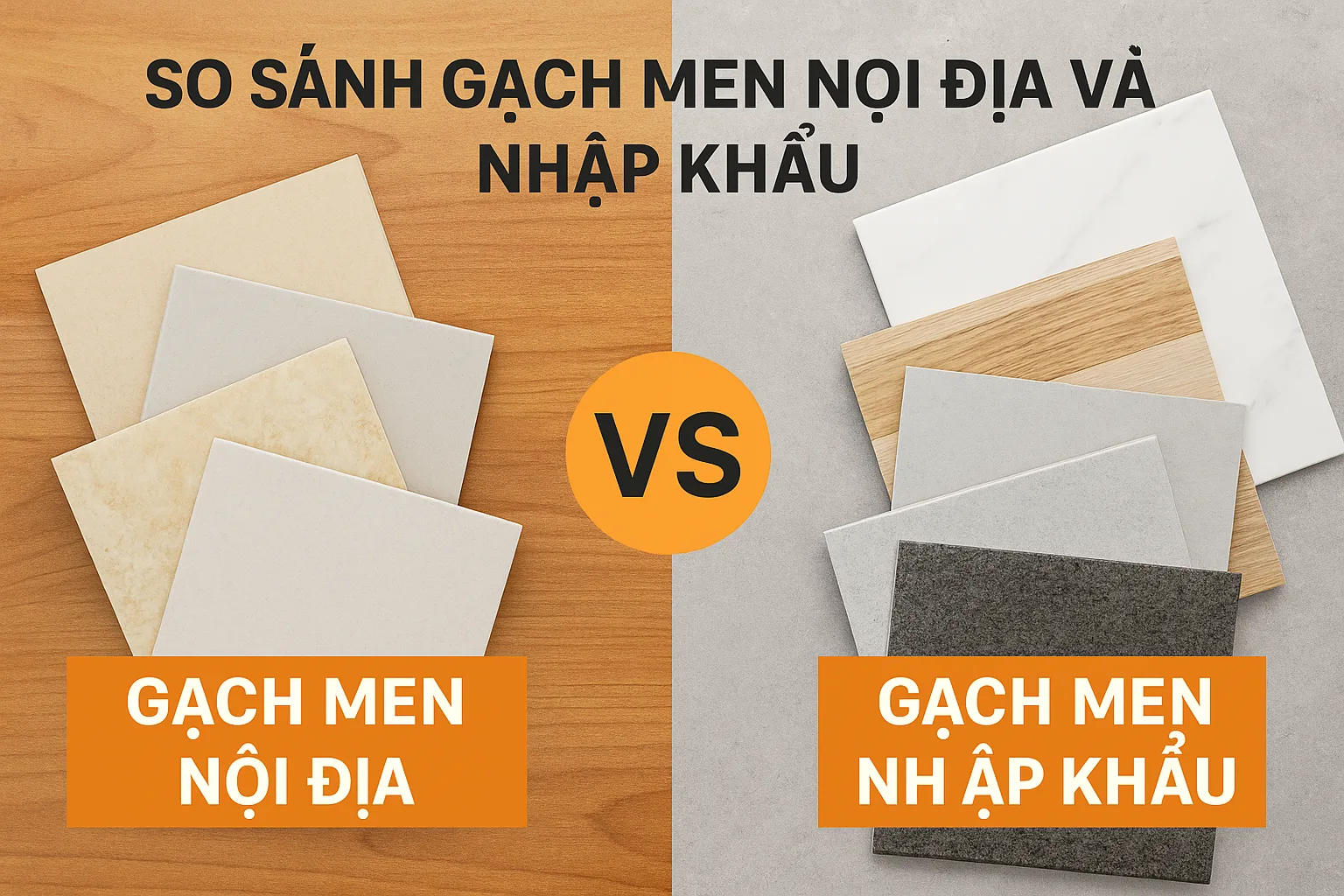 gạch men nội địa và nhập khẩu