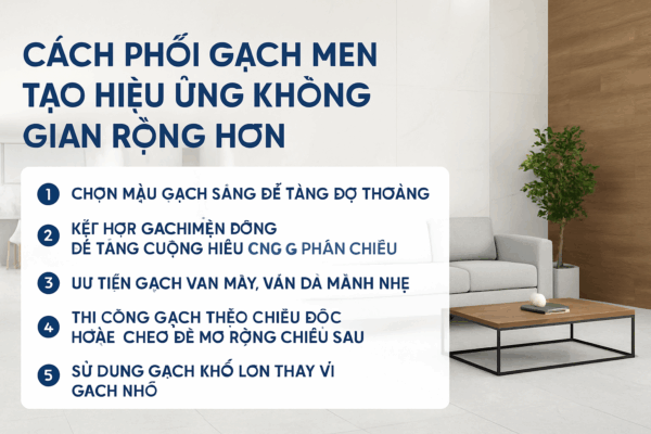 CÁCH PHỐI GẠCH MEN