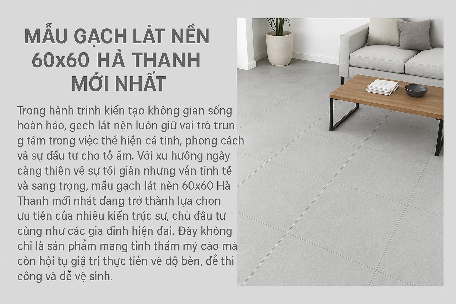 Mẫu gạch lát nền 60x60 Hà Thanh mới nhất