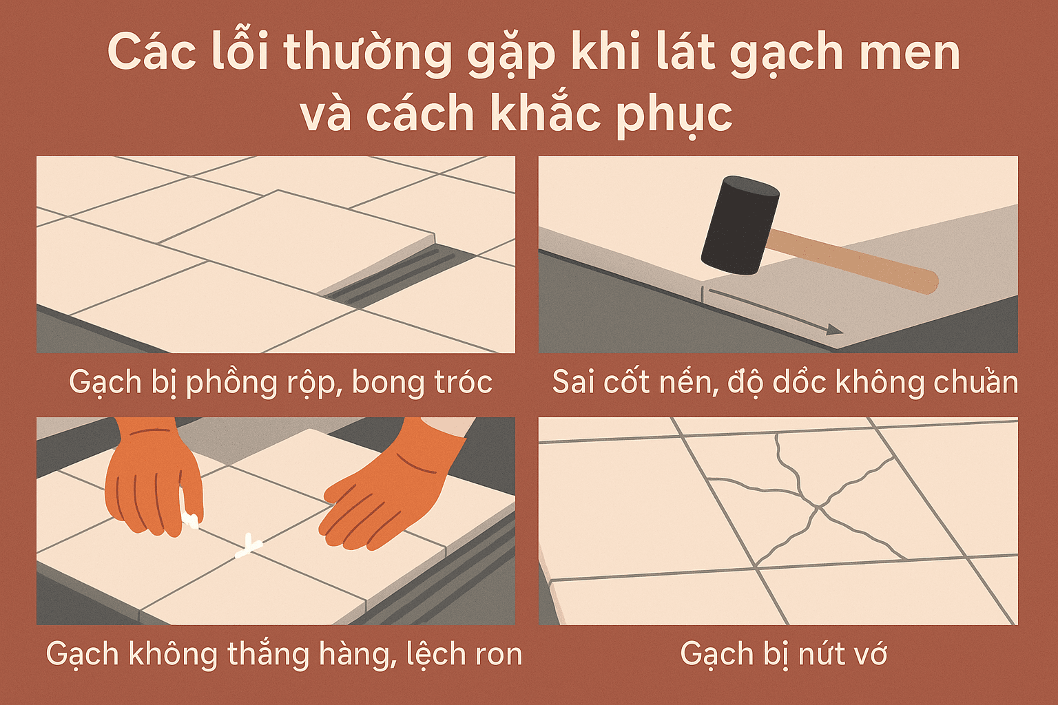 Các lỗi thường gặp khi lát gạch men