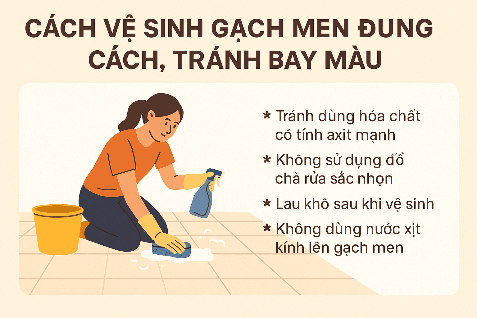 Vệ Sinh Gạch Men Đúng Cách